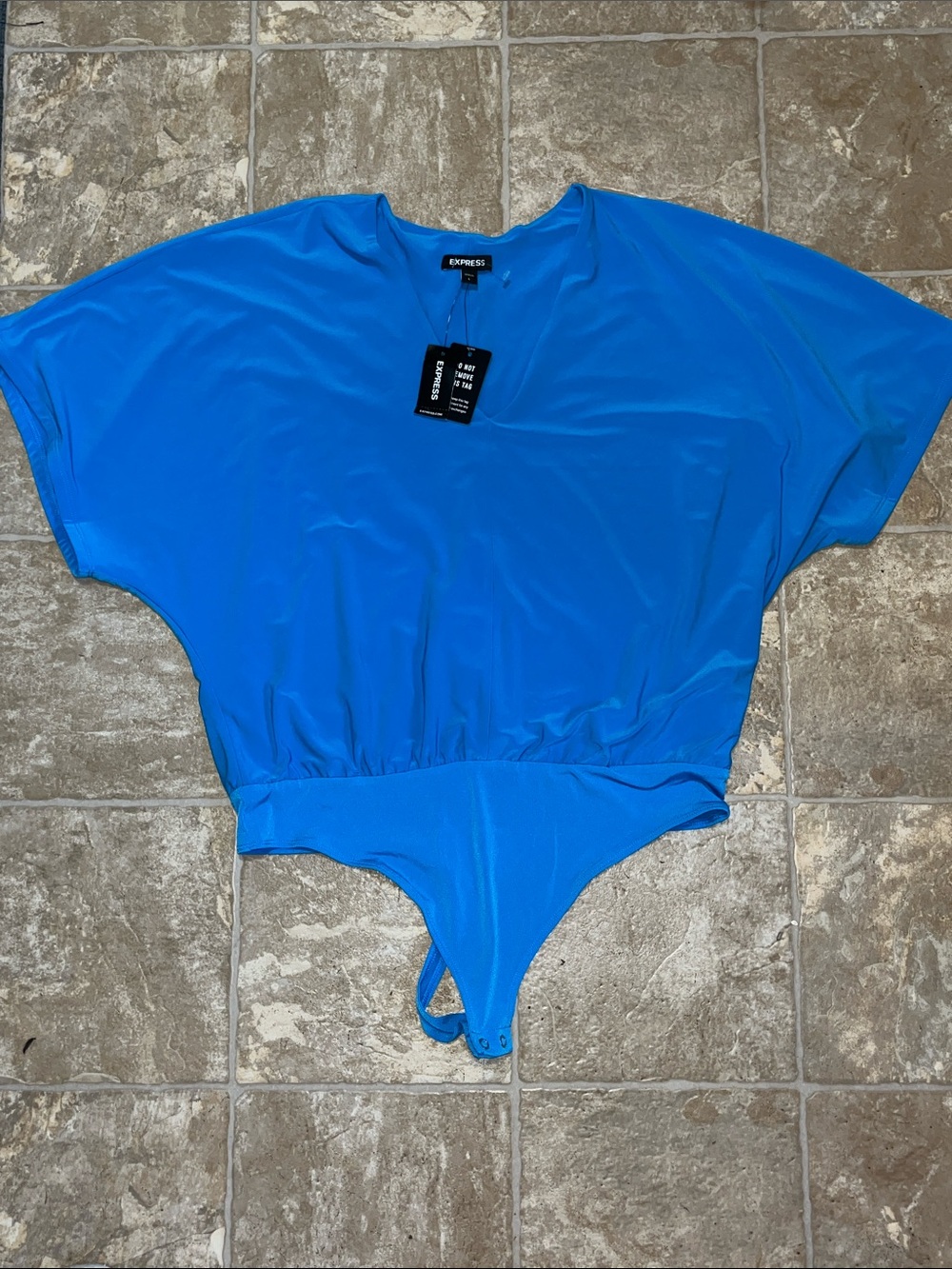 NWT Express women’s  Vibrant Blue One-Piece Bodysuit